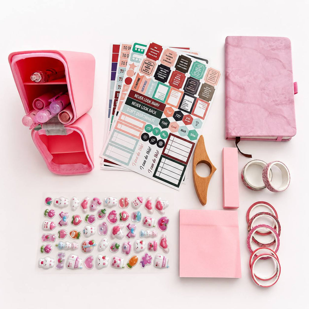 Pink Aesthetic Stationery Gift Box – Planner & Journal Set