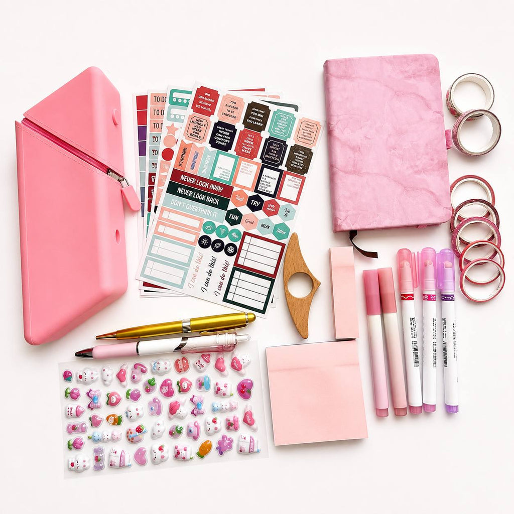 Pink Aesthetic Stationery Gift Box – Planner & Journal Set